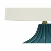 Monarch Specialties Lighting, 24 in.H, Table Lamp, Blue Ceramic, Ivory / Cream Shade, Transitional I 9612